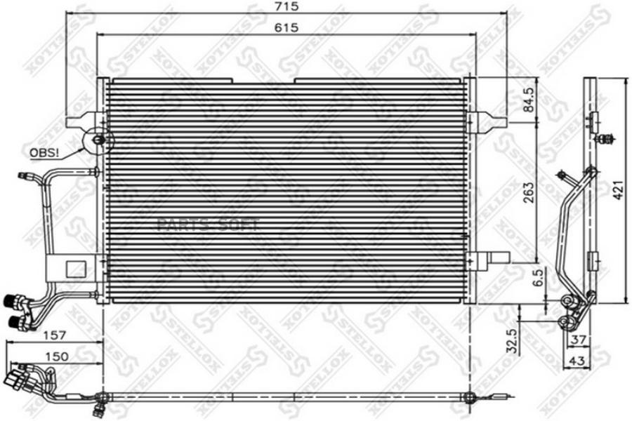 STELLOX Радиатор кондиционера STELLOX 1045006sx