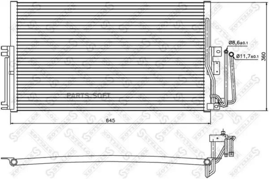 STELLOX Радиатор кондиционера STELLOX 1045008sx