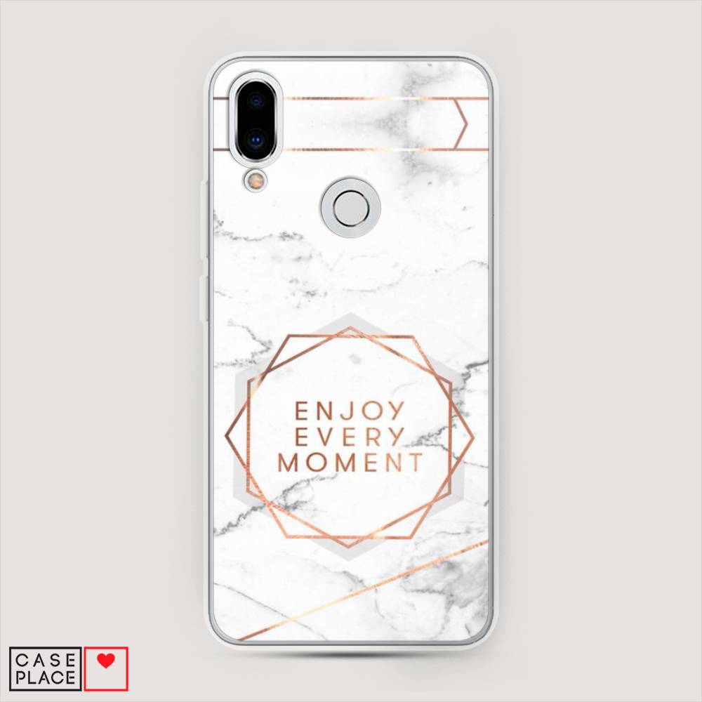

Чехол Awog на Meizu Note 9 "Enjoy every moment мрамор", Белый;розовый;серый, 73350-7