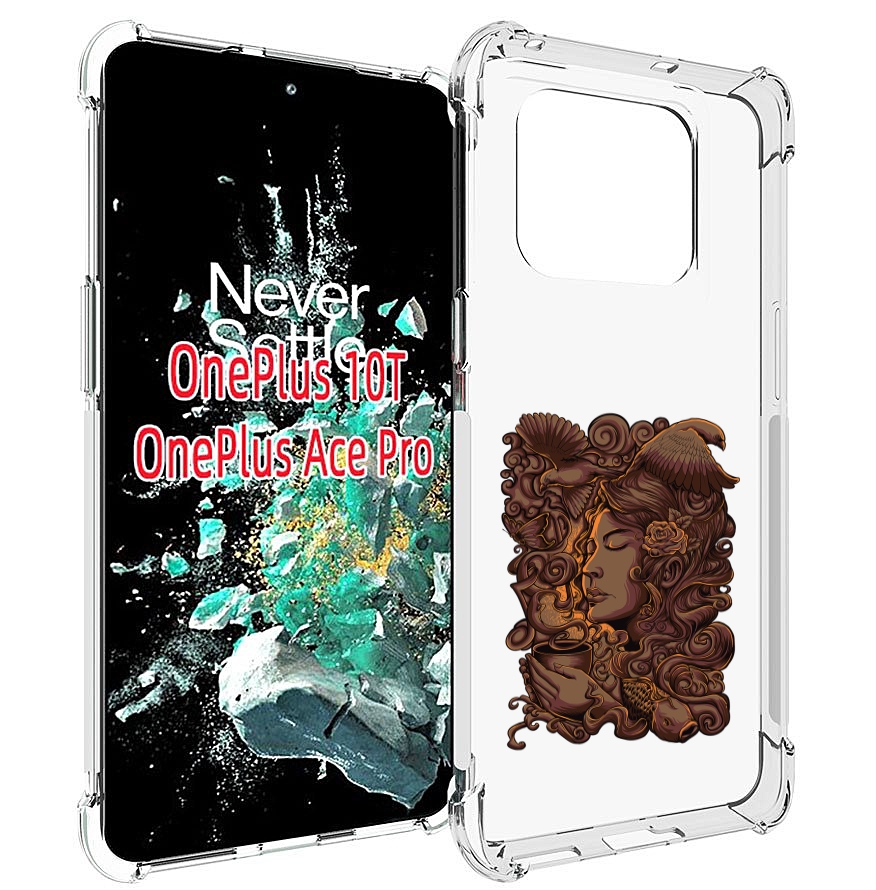 

Чехол MyPads девушка с длинными волосами абстракция для OnePlus 10T, Прозрачный, Tocco