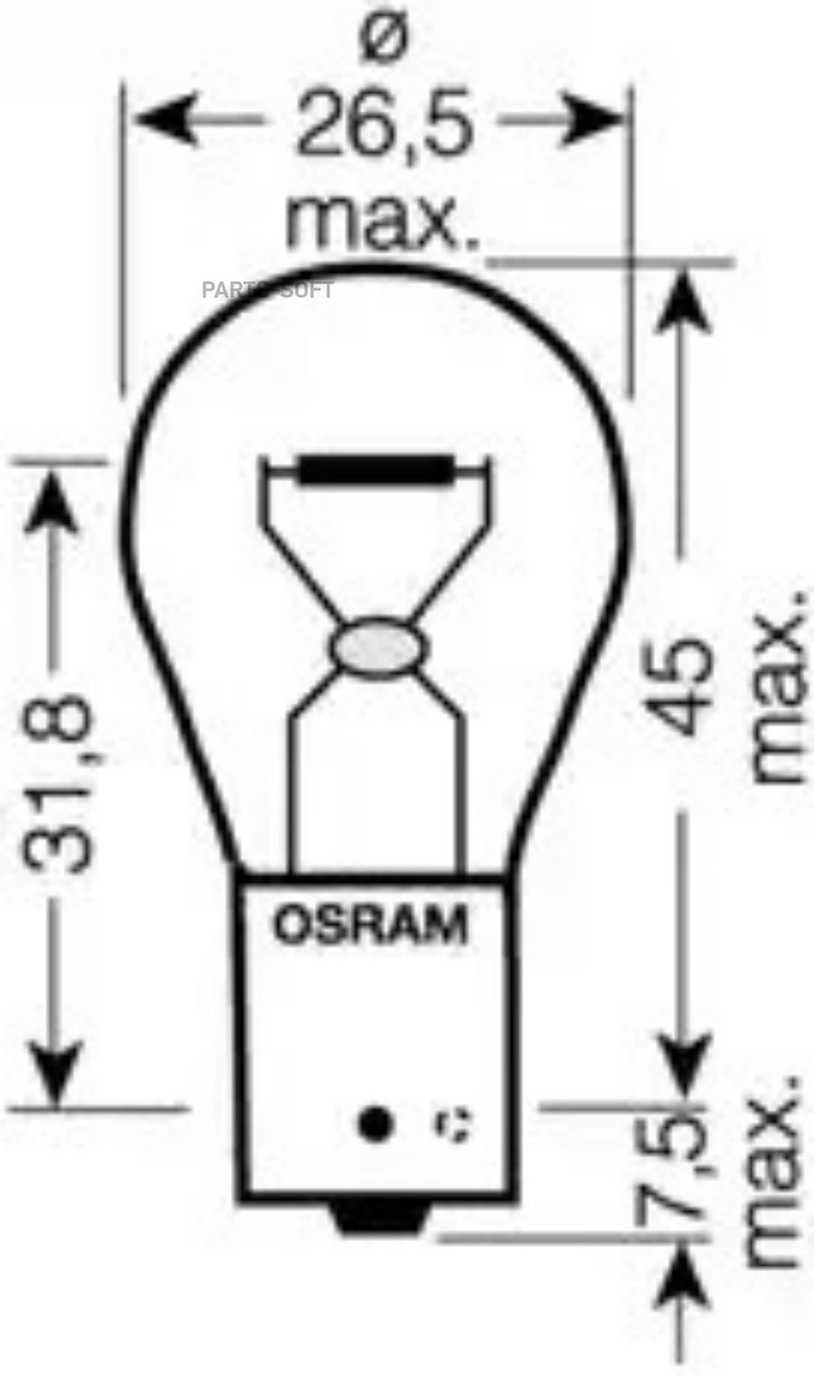 

Лампа накаливания автомобильная OSRAM 21W (7507DC-02B)