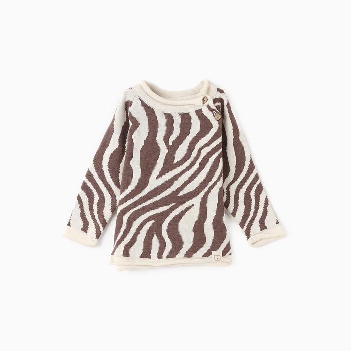 Джемпер детский Крошка Я Zebra, молочный, 80