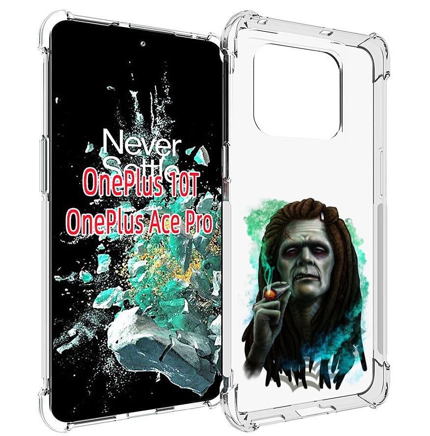 

Чехол MyPads зеленый мужчина с сигаретой для OnePlus 10T, Прозрачный, Tocco