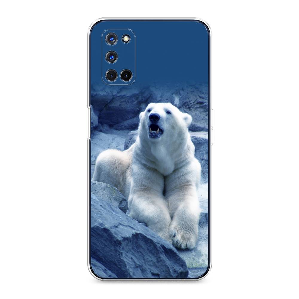 

Чехол на Oppo A52/A72 "Белый медведь", Голубой;белый, 253250-1