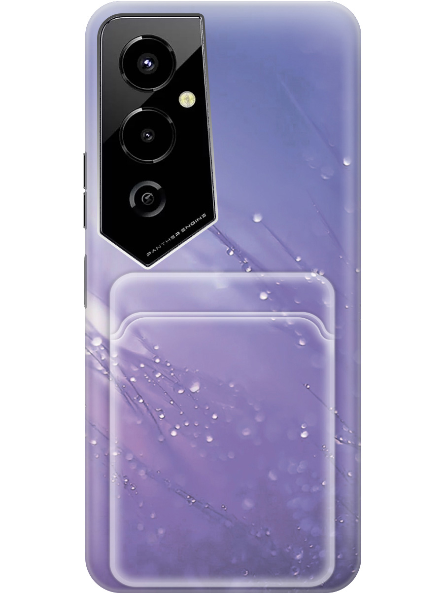 

Силиконовый чехол на Tecno Pova 4 Pro с рисунком "Капли на синей траве", Белый;синий, 20012009