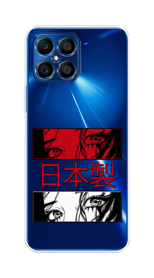 

Чехол на Honor X8 "Аниме глаза манга", Красный;белый;черный, 6107650-4