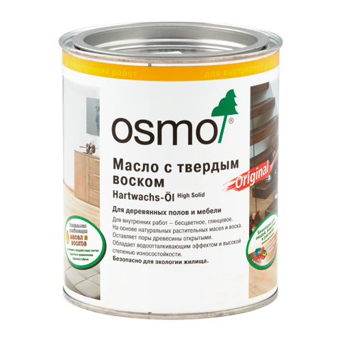 

Osmo Масло с твердым воском Hartwachs-Ol Original (0,75 л Шелковисто-матовое 3032), Прозрачный