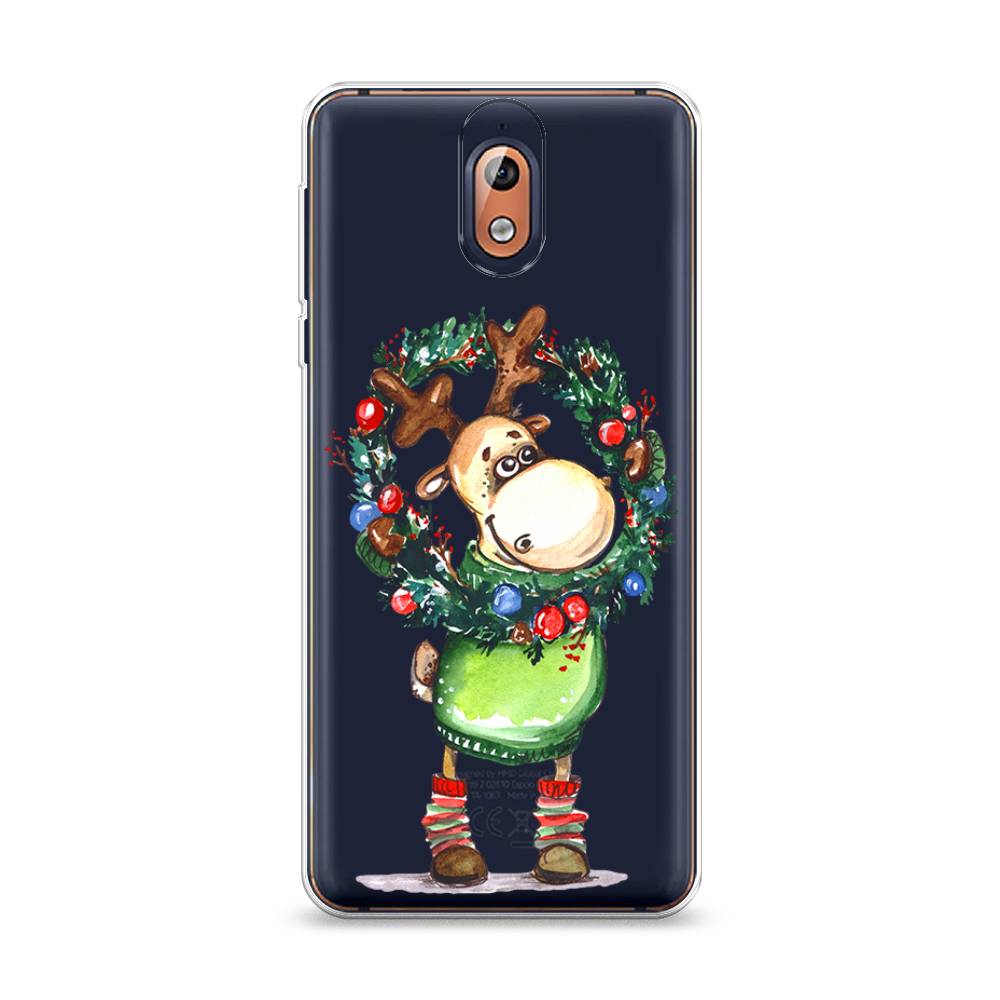 

Чехол на Nokia 3.1 "Олень с новогодним венком", 121650-4