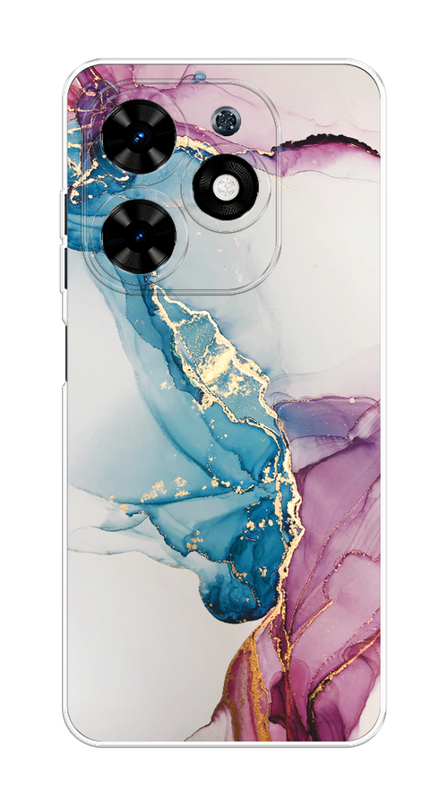 

Чехол на Tecno Spark Go 2024 "Розовые разводы рисунок", Синий;розовый, 304650-1