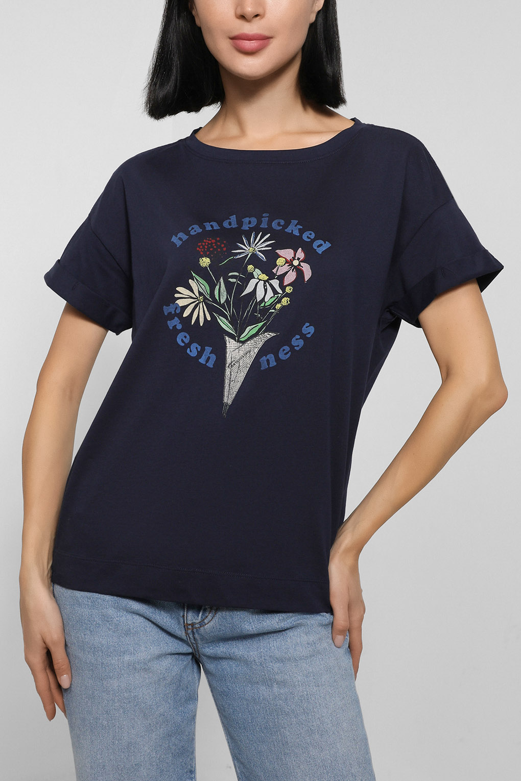 

Футболка женская Esprit Casual 082EE1K345 синяя S, 082EE1K345