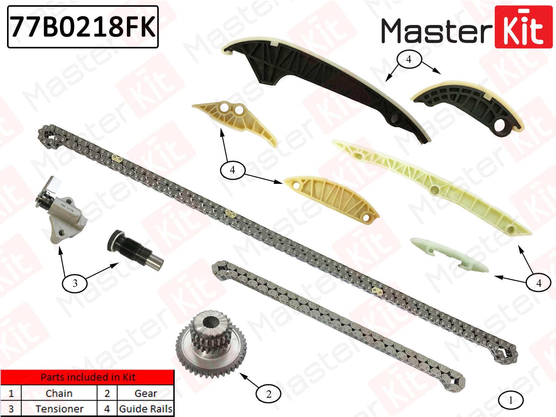 

Комплект Цепи Грм Audi A5.A6.Q5 2.0 Tfsi 08- 77b0218fk MasterKit арт. 77B0218FK