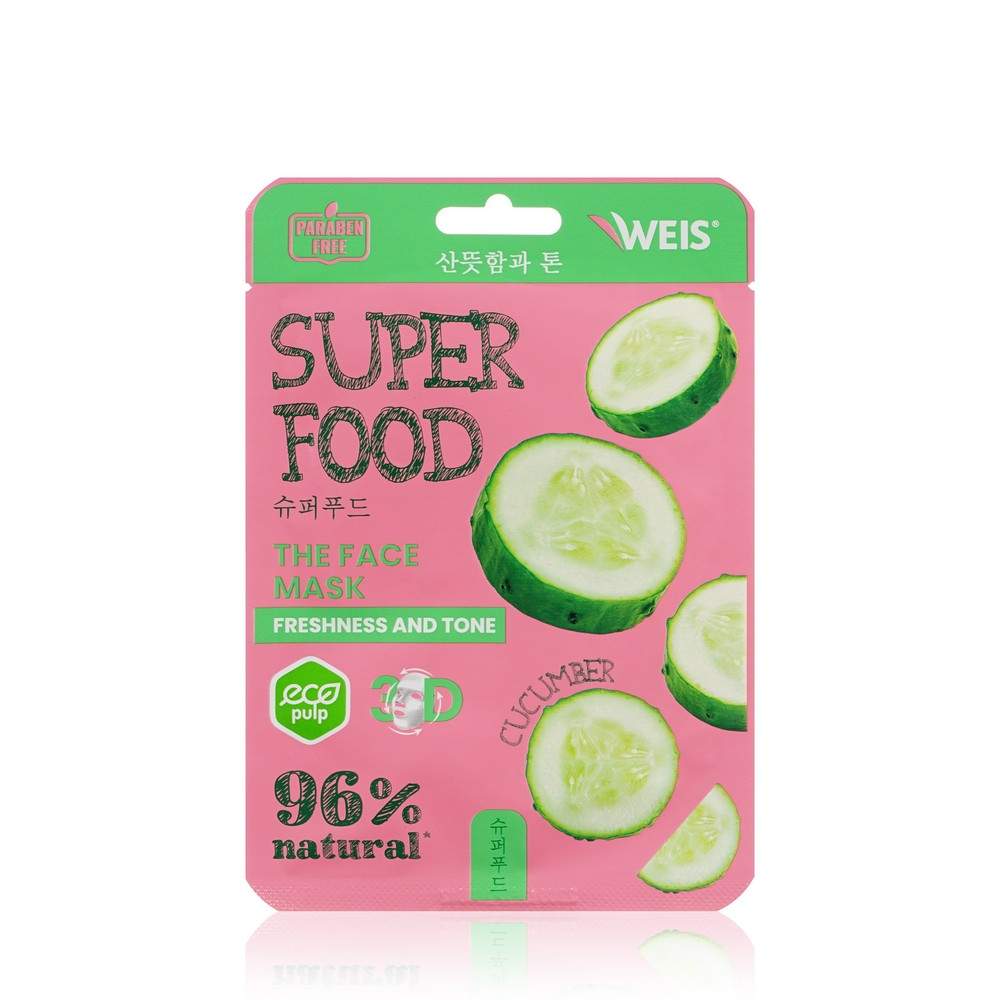 Маска для лица WEIS Super Food Freshness and Tone с экстрактом огурца 23г 79₽