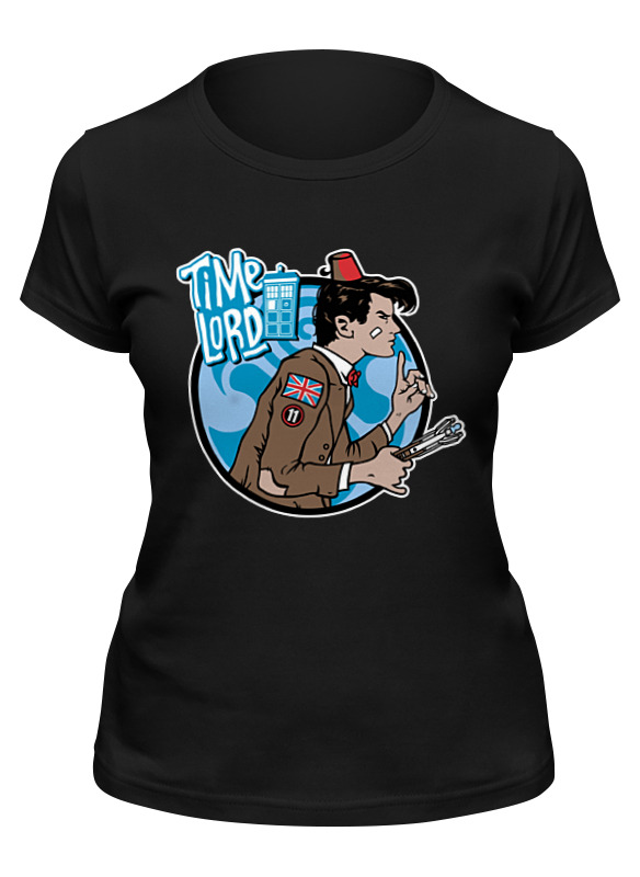 

Футболка женская Printio Time lord (doctor who) черная XL, Черный, Time lord (doctor who)