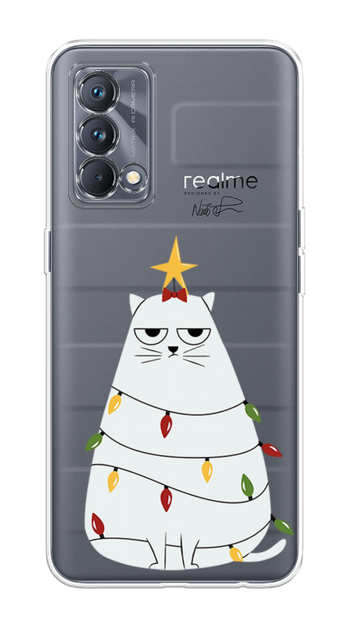 

Чехол на Realme GT Master Edition "Котик в гирлянде", Белый;красный;желтый, 2510450-1