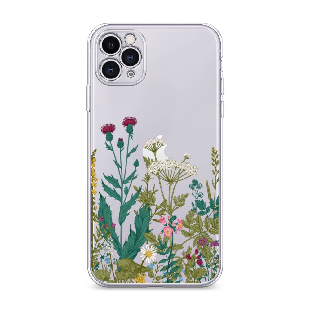 

Чехол на Apple iPhone 11 Pro "Дикие полевые цветы", Зеленый;розовый;белый, 12350-2