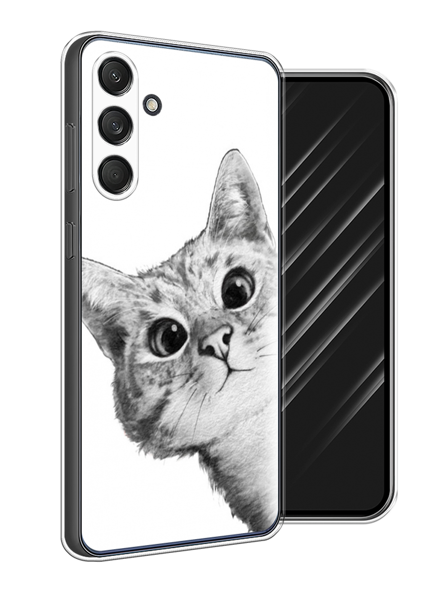 

Чехол Awog на Samsung Galaxy M55 "Кот рисунок черно-белый", Черный, 2109650-1