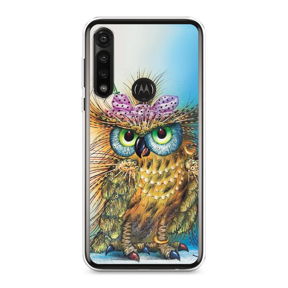 

Чехол на Motorola Moto G Power 2020 "Модная сова", Коричневый;голубой, 242650-1
