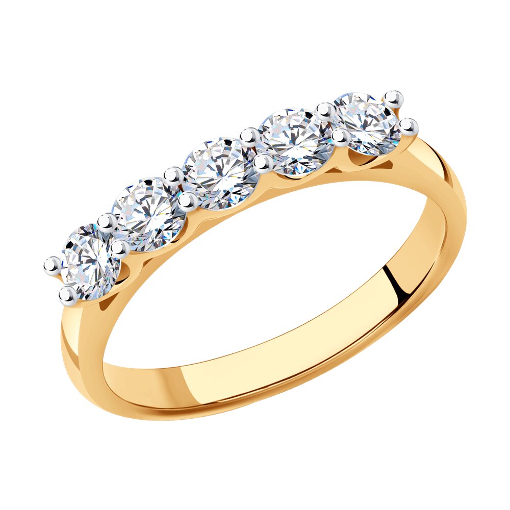 

Кольцо из золота р.  SOKOLOV 1012255-5, бриллиант искусственный, 1012255-5