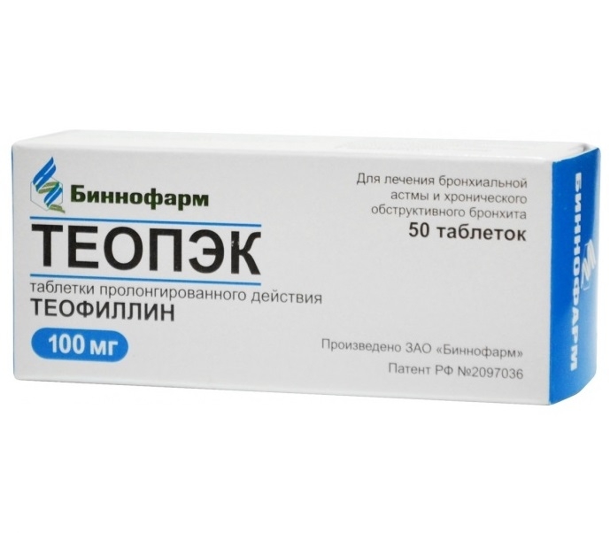 Теопэк таблетки пролонгированного действия 100 мг 50 шт.