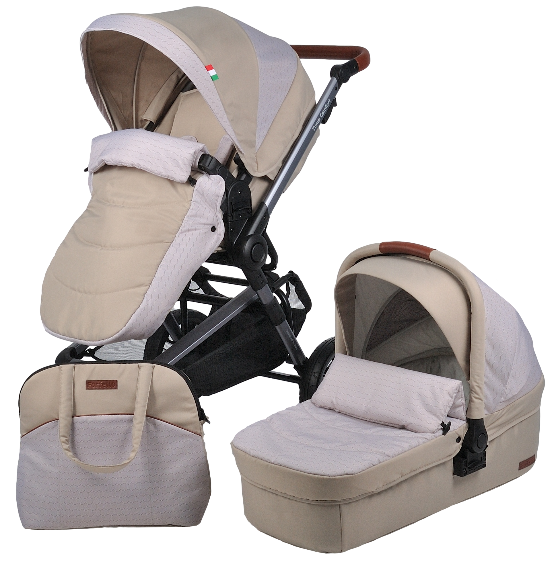 

Коляска модульная 2 в 1 Farfello Zuma Duo Comfort бежевый ZDC-13, Zuma Duo Comfort