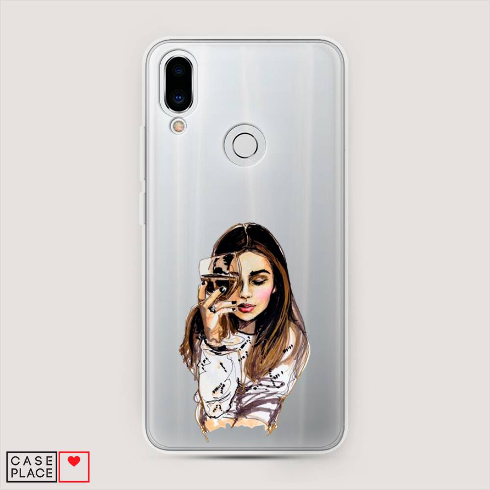 

Чехол Awog на Meizu Note 9 "Девушка с бокалом", Коричневый;прозрачный;бежевый, 73350-7