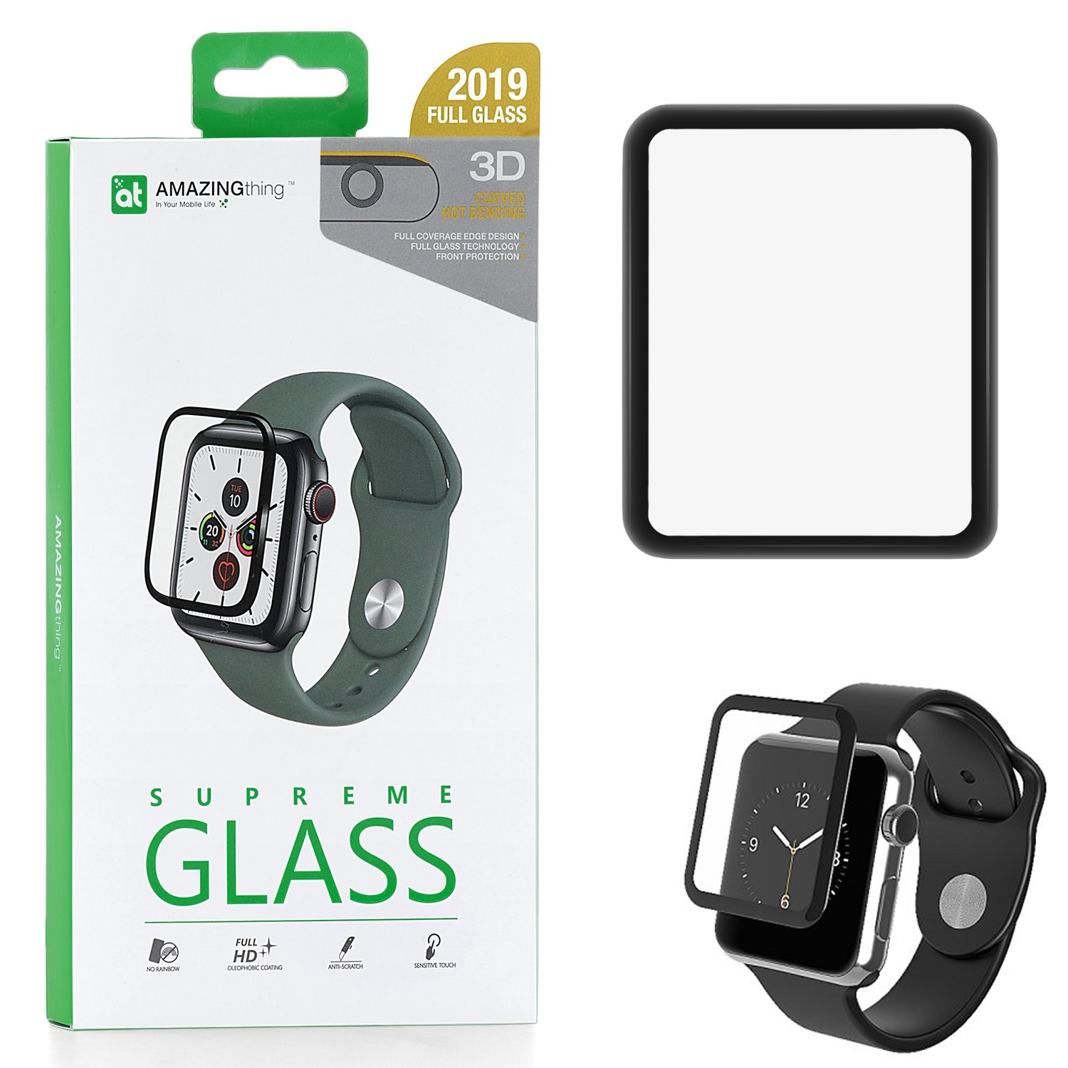 

Защитное стекло для Apple Watch 40mm Amazingthing SupremeGlass Hot Bending 3D Black 0.33mm