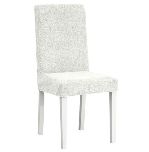 фото Чехол на стул плюшевый venera, цвет молочный, 1 предмет