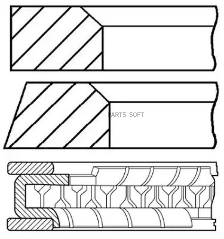 

08-154200-00_кольца поршневые! d70x1.5x1.5x3 STD (1)\ Fiat Uno/Tipo 85>