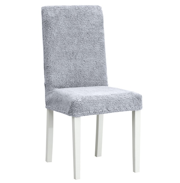 фото Чехол на стул плюшевый venera, цвет серый, 1 предмет