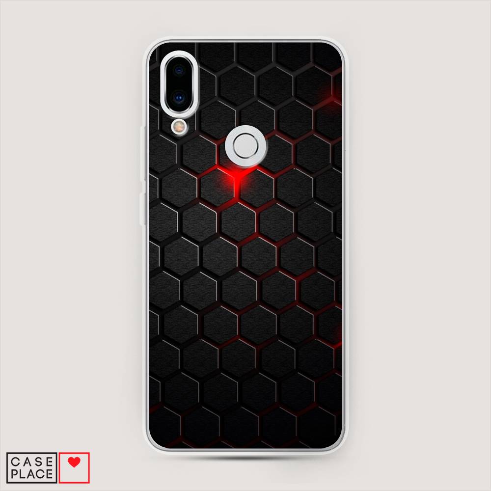 

Чехол Awog "Фон соты красные" для Meizu Note 9, 73350-3
