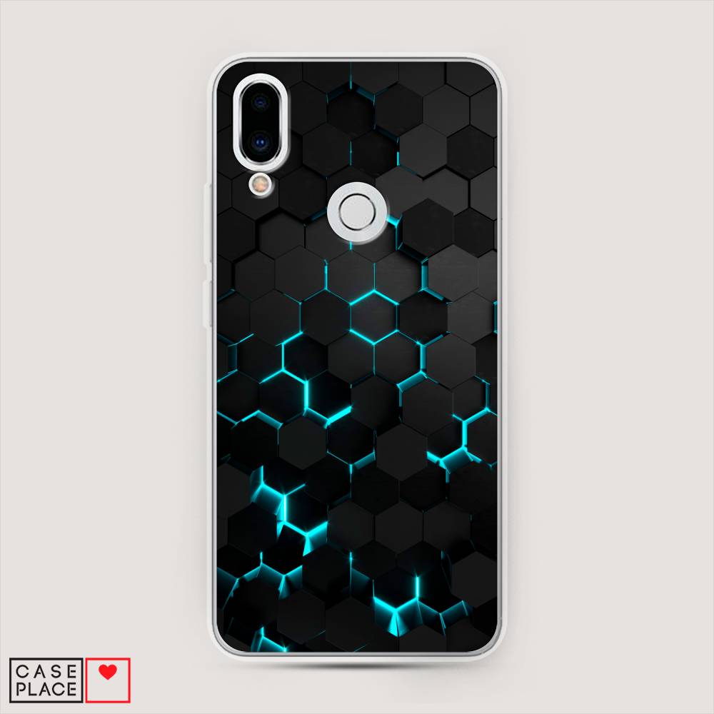 фото Чехол awog "соты бирюзовые" для meizu note 9