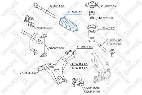 

Пыльник Рейки Рулевой Toyota Camry 2.0 16v/2.4 16v/3.5 24v 06> Stellox 1417010SX