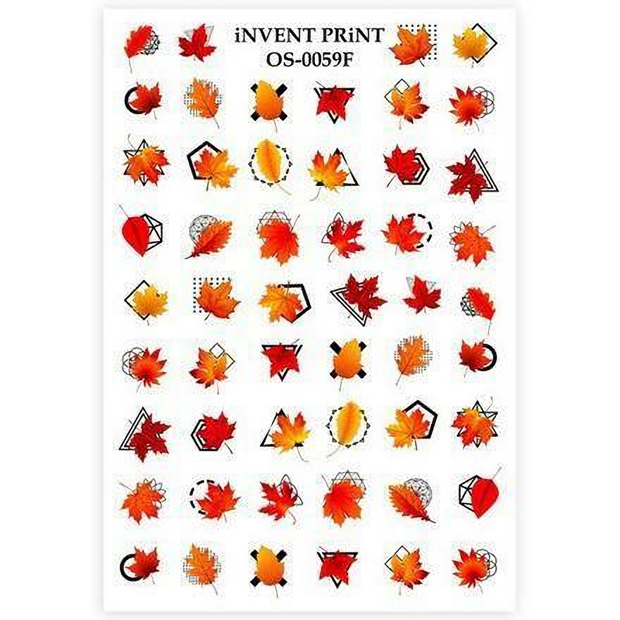 

iNVENT PRiNT, Слайдер-дизайн «Осень. Веточки. Листья» №OS-59F, Желтый;красный;черный