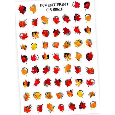 

iNVENT PRiNT, Слайдер-дизайн «Осень. Веточки. Листья» №OS-61F, Желтый;красный;черный