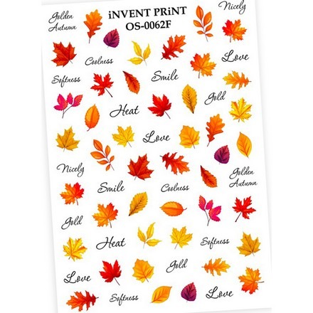 

iNVENT PRiNT, Слайдер-дизайн «Осень. Веточки. Листья. Надписи» №OS-62F, Желтый;оранжевый;красный;черный