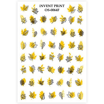 

iNVENT PRiNT, Слайдер-дизайн «Осень. Веточки. Золотые листья» №OS-64F, Желтый;черный