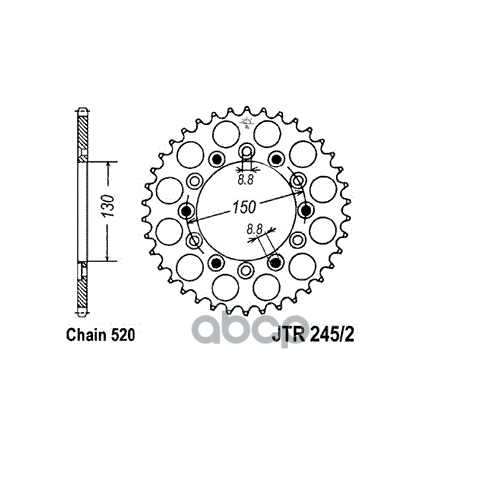 Звезда Мотоциклетная Jt Jtr245/2.50 JT Sprockets арт. JTR245/2.50