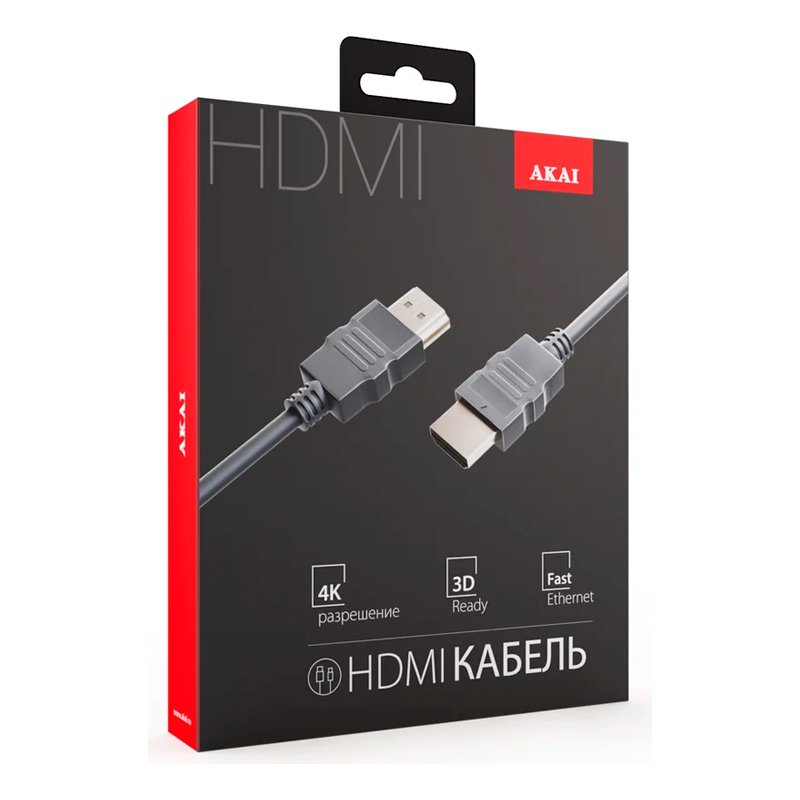 

Кабель AKAI HDMI - HDMI вилка-вилка 1м (21357244) черный