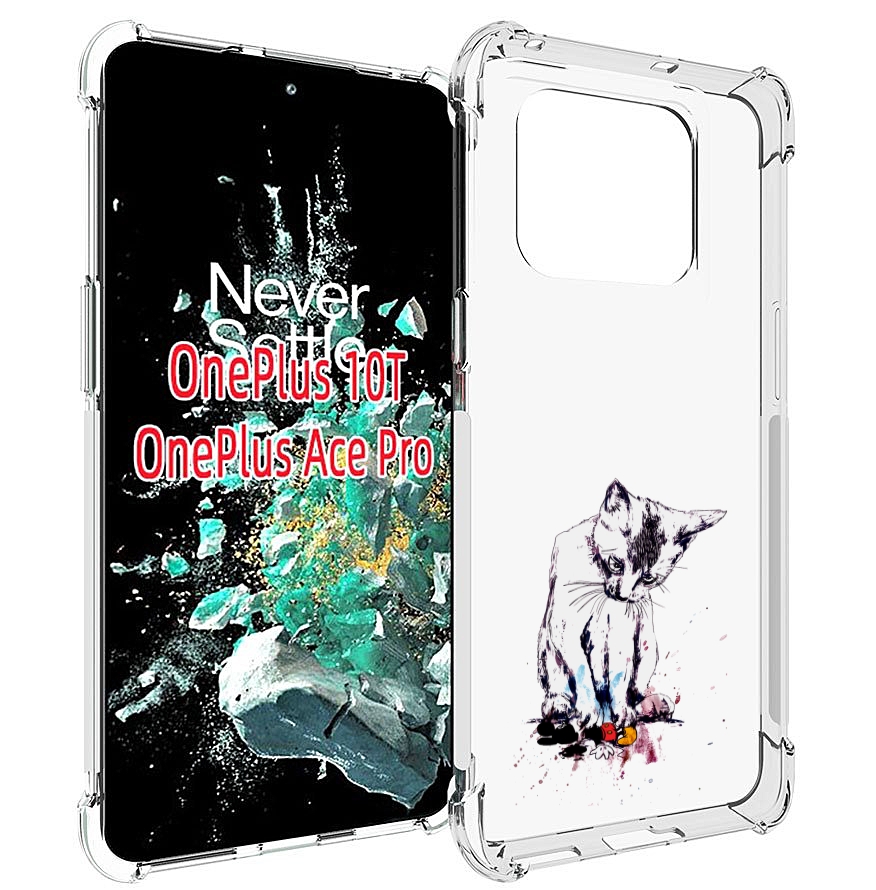 

Чехол MyPads кот и микки для OnePlus 10T, Прозрачный, Tocco