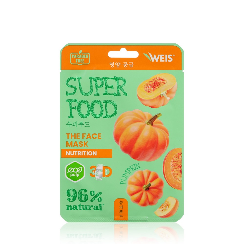 Маска для лица Weis Super Food Nutrition с экстрактом тыквы 23г teana спрей маска для лица сельдерей кресс салат super food