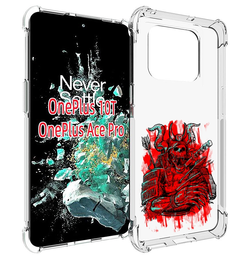 

Чехол MyPads красный скелет воин для OnePlus 10T, Прозрачный, Tocco