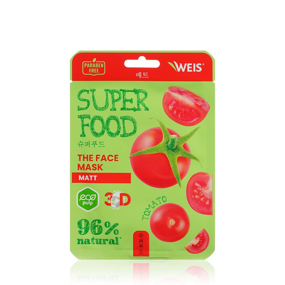 Маска для лица Weis Super Food Matt с экстрактом томата 23г увлажняющий тонер для лица с церамидами good cera super ceramide toner