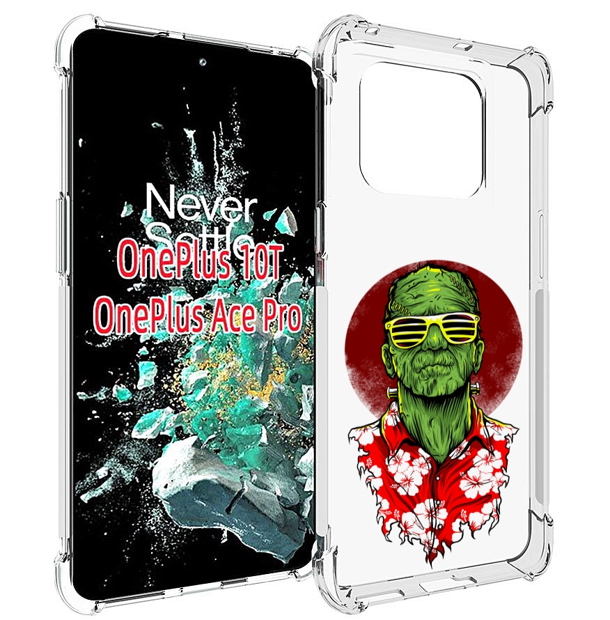 

Чехол MyPads крутой зеленый мужчина в очках для OnePlus 10T, Прозрачный, Tocco