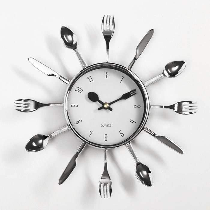 

Часы настенные, серия: Кухня, "Вилки, ложки, поварешки", плавный ход, 25 х 25 см, d-11 см