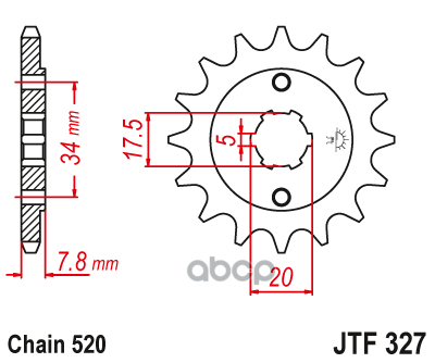 Звезда Мотоциклетная Jt Jtf327.13 JT Sprockets арт. JTF327.13