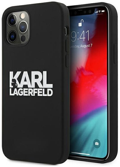 фото Чехол cg mobile karl lagerfeld liquid silicone stack logo hard для iphone 12 pro max black