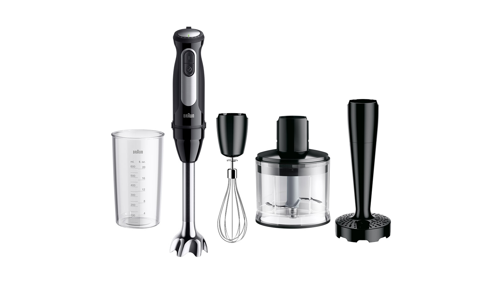 

Погружной блендер Braun MQ55307MBK серебристый, черный, MQ55307MBK