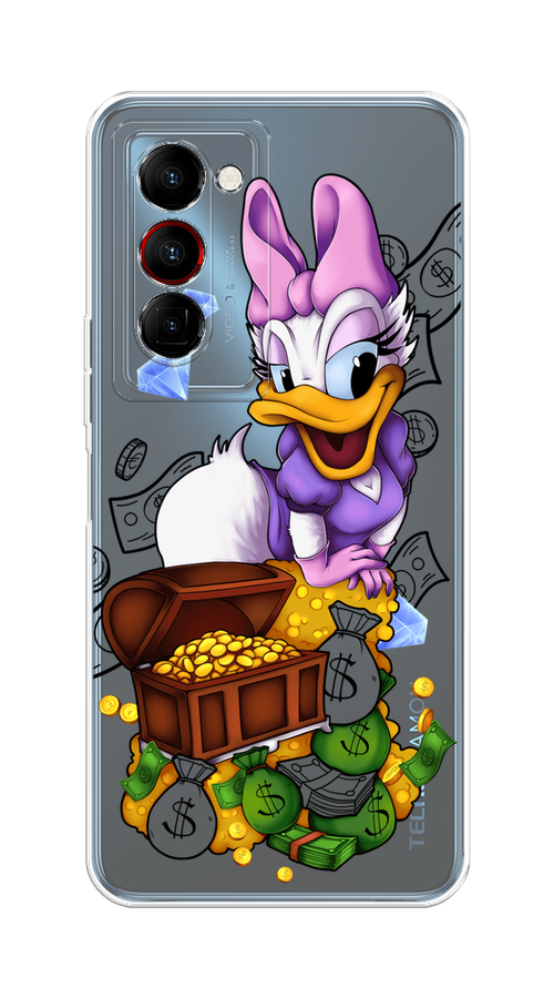 

Чехол на Tecno Camon 18 Premier "Rich Daisy Duck", Коричневый;белый;фиолетовый, 300850-6