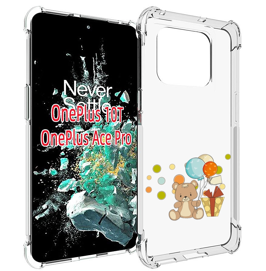 

Чехол MyPads медвеженок с подарком для OnePlus 10T, Прозрачный, Tocco