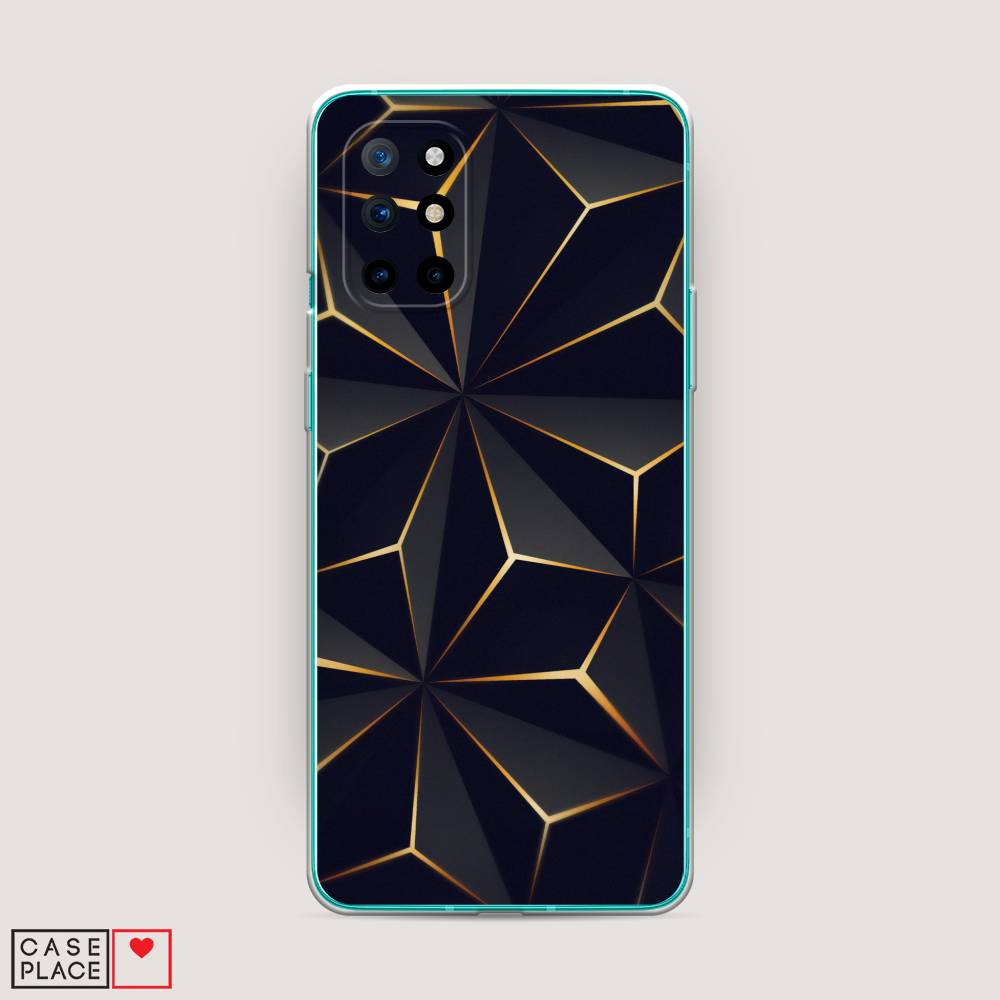 

Чехол на OnePlus 8T "Черные полигоны", Золотистый;черный, 151150-3